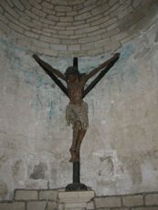 After Pamplona, Puenta de la Reina chapel near Alberque with unique crucifix given by German artist- prayed here for strength