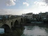 Leaving Puenta de la Riena early in the morning the next day over famous medieval bridge